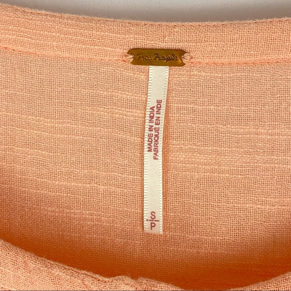 FREE PEOPLE MELON CAT Embroidered Tiered  Casual Mini Dress Size SP - Picture 7 of 11